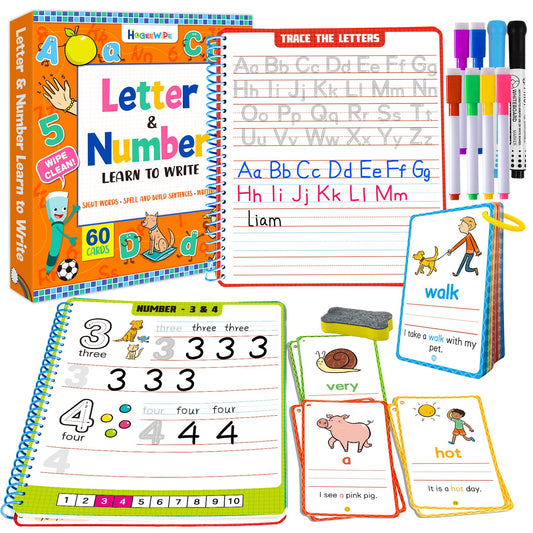 HOQEEWIPE preschool cards with wipe-clean surface for reusable learning during playtime
