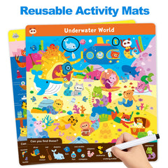 HOQEEWIPE Reusable Activity Mats show durable wipe-clean surfaces for hands-on practice.