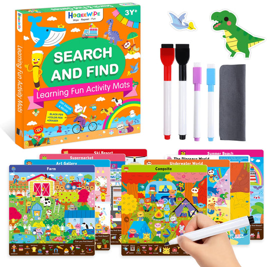 HOQEEWIPE Search and Find Books for Kids with interactive scenes to boost vocabulary.