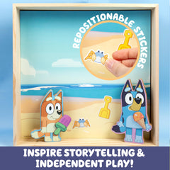 Horizon Bluey beach scene background supports coastal adventure stories.
