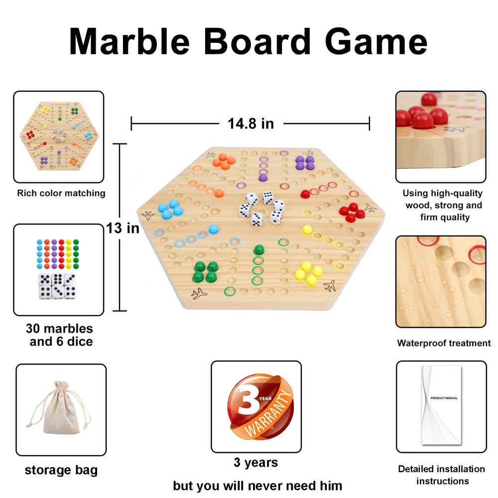 HOROW Wahoo board game wooden board closeup showing durable craftsmanship