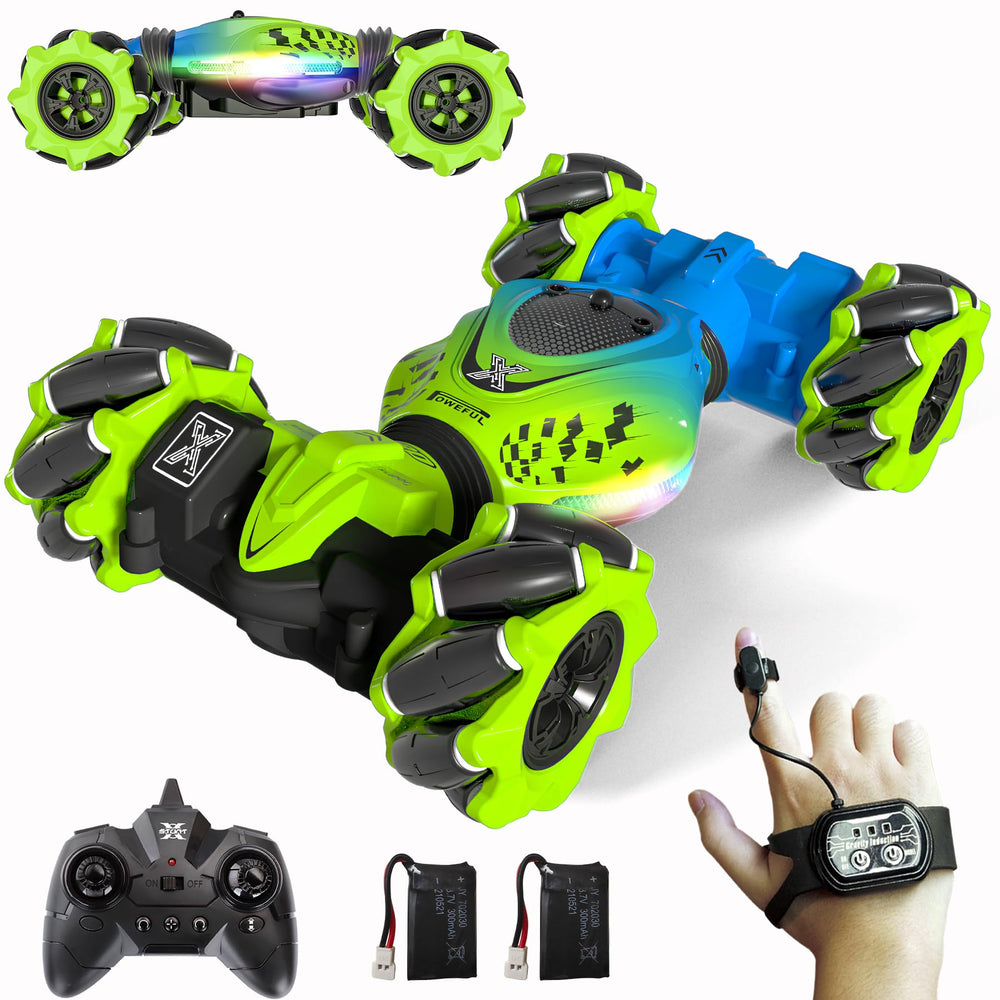 HOSHIPLAY Gesture RC Car front view with LED lights for fast, responsive control.