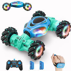 HOSHIPLAY Gesture RC Car top view with LED lights for dynamic action.