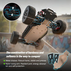 Hosim Brushless RC Buggy weather-ready chassis designed for outdoor use.
