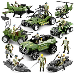 HOSPONY 58-in-1 army toys truck for durable, imaginative battlefield play.