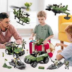 HOSPONY 78-in-1 army figures and gear with detailed characters for scene-building.