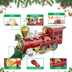 Hot Bee train with smoke and lights for immersive festive scene.