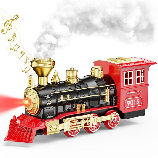 Hot Bee steam locomotive headlights illuminate playtime with realistic locomotive ambiance.