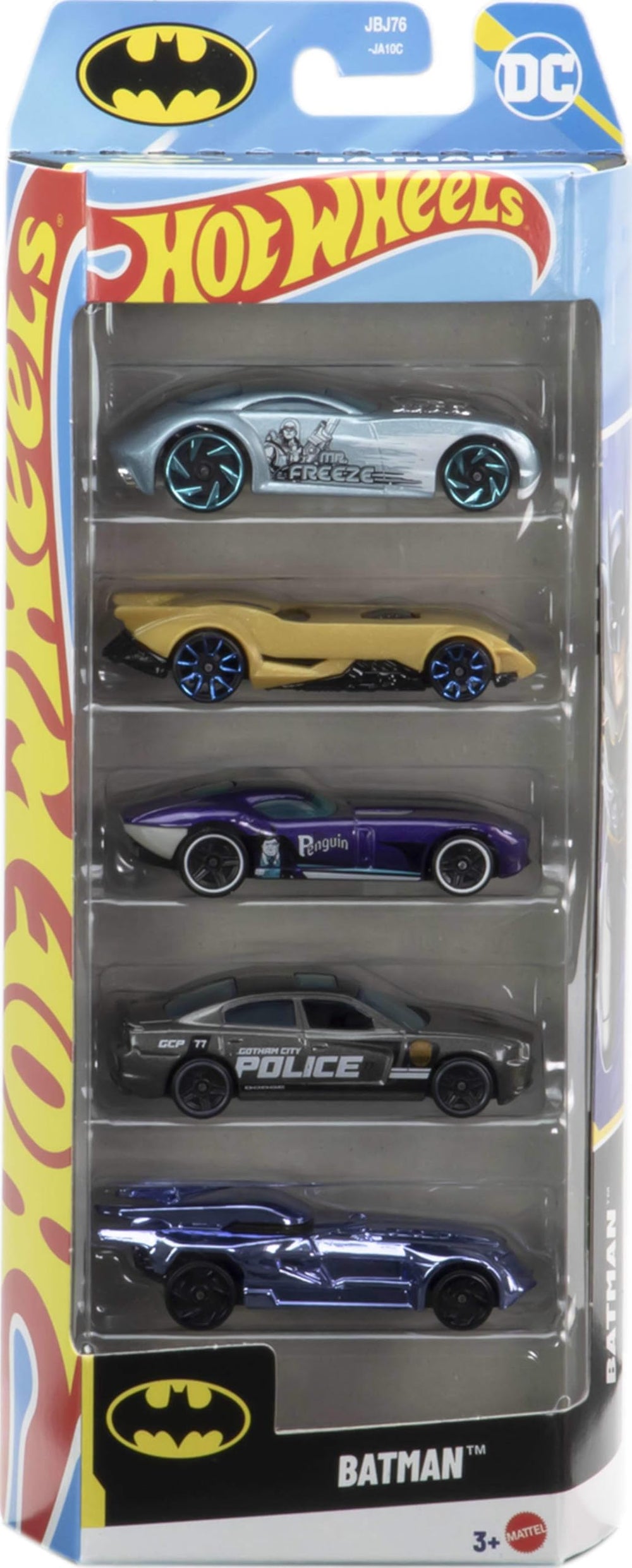 Hot Wheels Batman 5-Pack Batmobile die-cast vehicle for display or play.