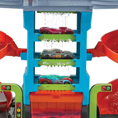 Hot Wheels City Mega Car Wash playset splash action for tactile fun