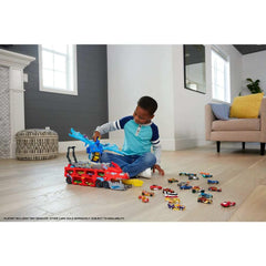 Hot Wheels Ultimate Dual Dragon Transporter with dragon attack scene and cars