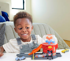 Hot Wheels Downtown Candy Shop gumball-machine action adds interactive storytelling for kids