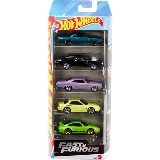 Hot Wheels Fast & Furious 5-pack die-cast vehicles with authentic detailing for play or display
