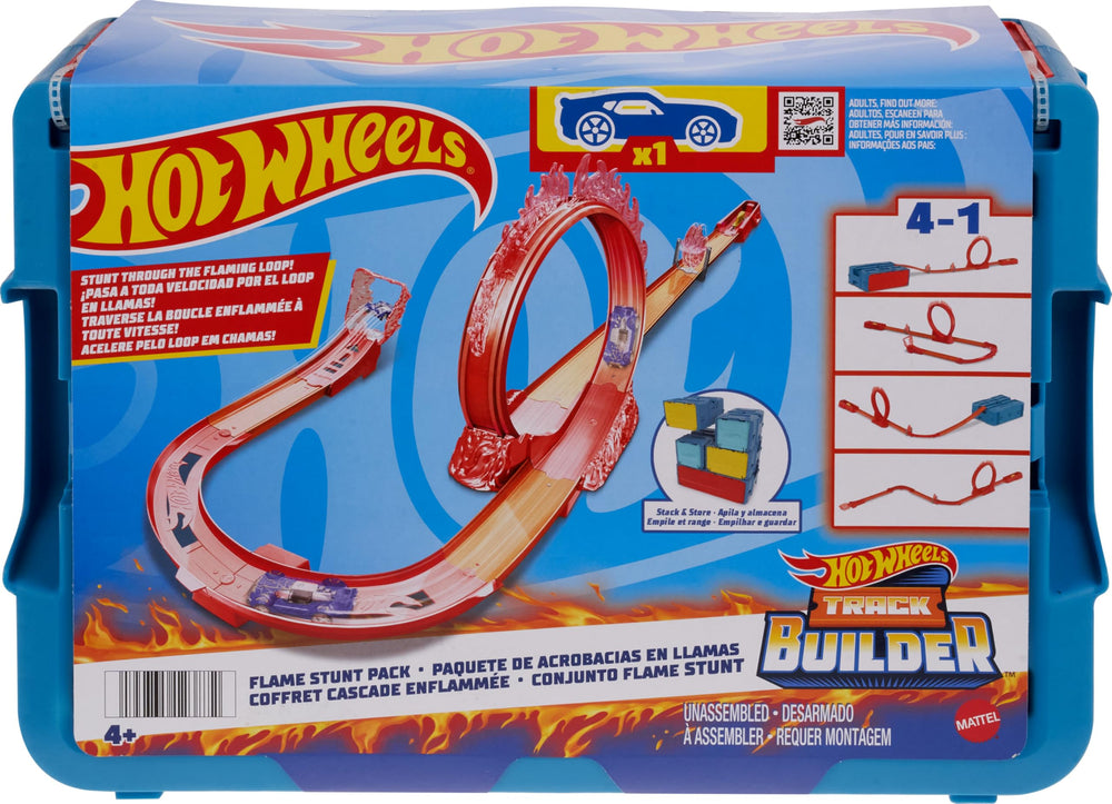 Hot Wheels Flame Stunt Pack flame loop for exciting stunts and fast action.