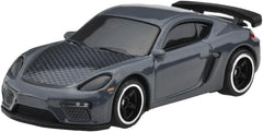 Hot Wheels HRR82 Porsche 718 Cayman GT4 front view ideal for race ready play.