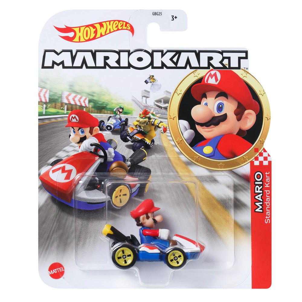 Hot Wheels Mario Kart Bowser 1:64 die-cast vehicle enables epic race setups.