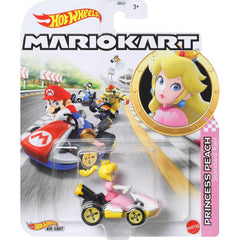 Hot Wheels Peach 1:64 standard kart, dynamic racing play.