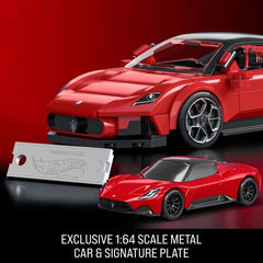 Hot Wheels Maserati MC20 scale 1:32 highlights detailed modeling.