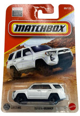 Hot Wheels Matchbox Toyota 4Runner white 1:64 diecast, ideal for display and collection.