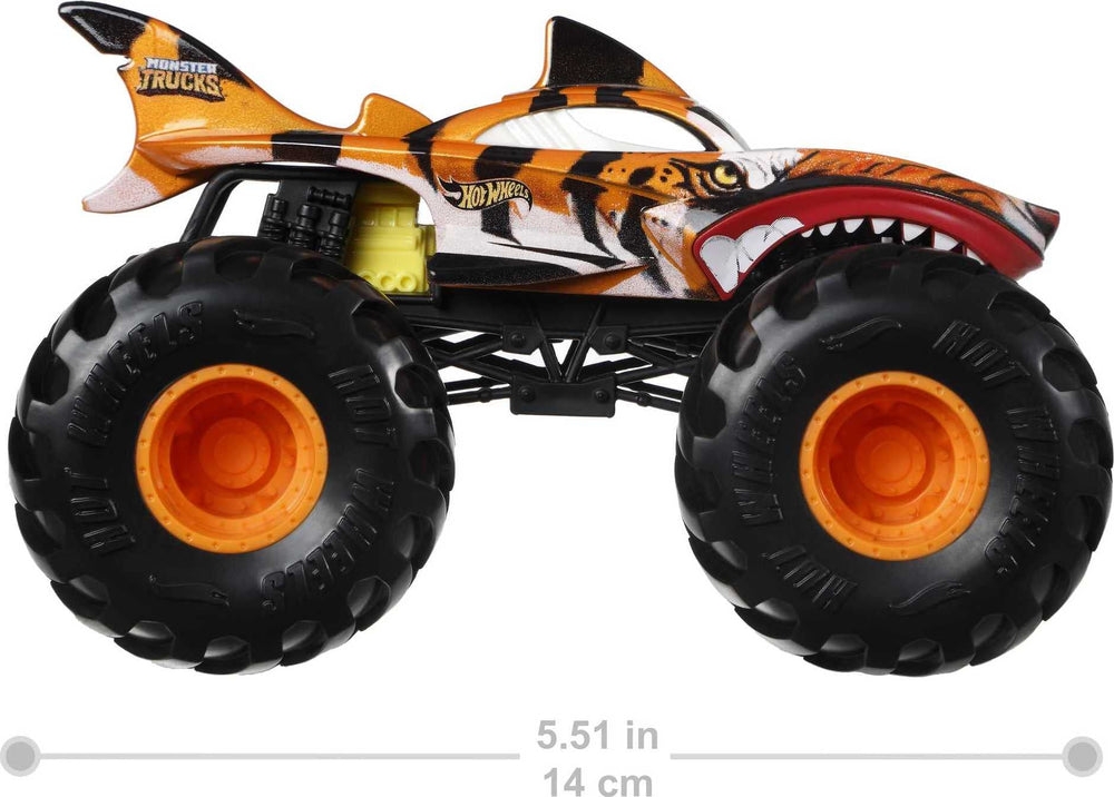 Hot Wheels monster truck with oversized wheels boosts stunt imagination