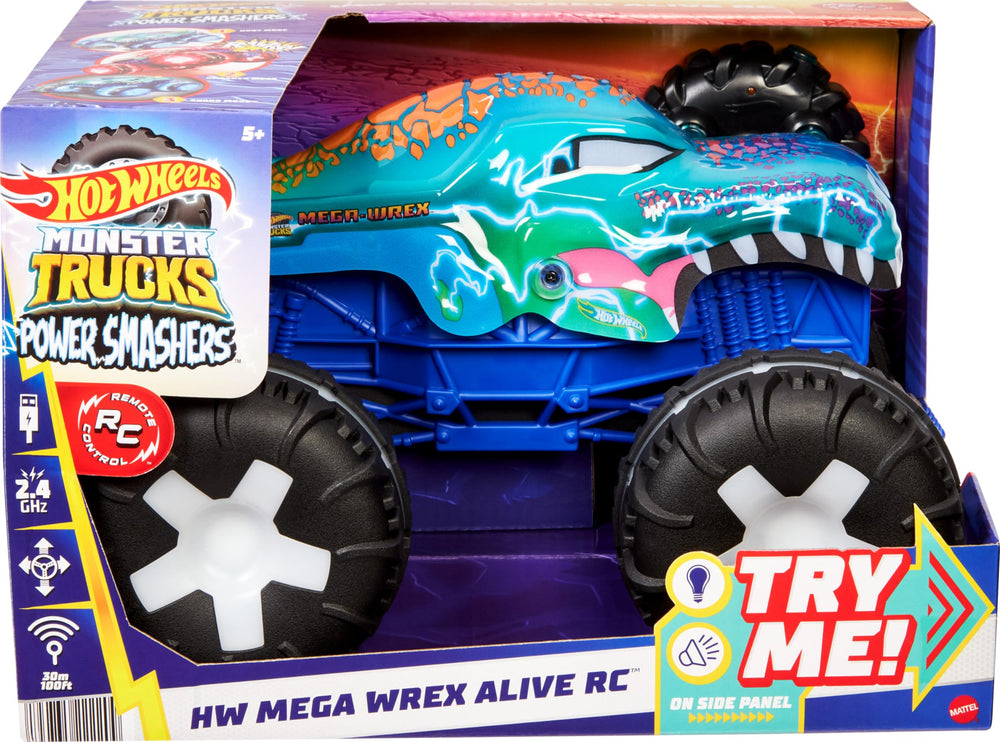 Hot Wheels Monster Trucks 1:15 scale detail adds realistic size and action.