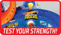 Hot Wheels Race Ace truck and car included for immediate play.