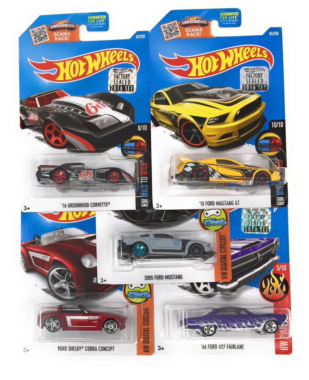 Hot Wheels Muscle Car Madness pack of 5 diecast cars for display and play