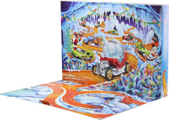 Hot Wheels ornament clips and cars displayed ready to hang, offering easy holiday décor