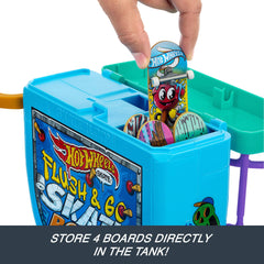 Grind rail and ramps offer varied fingerboard trick options.