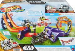 Hot Wheels Star Wars finish line moment over stormtroopers for dramatic racing.