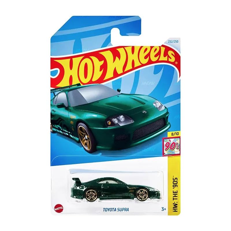 Hot Wheels Toyota Supra Green 1:64 die-cast model for display and imaginative play