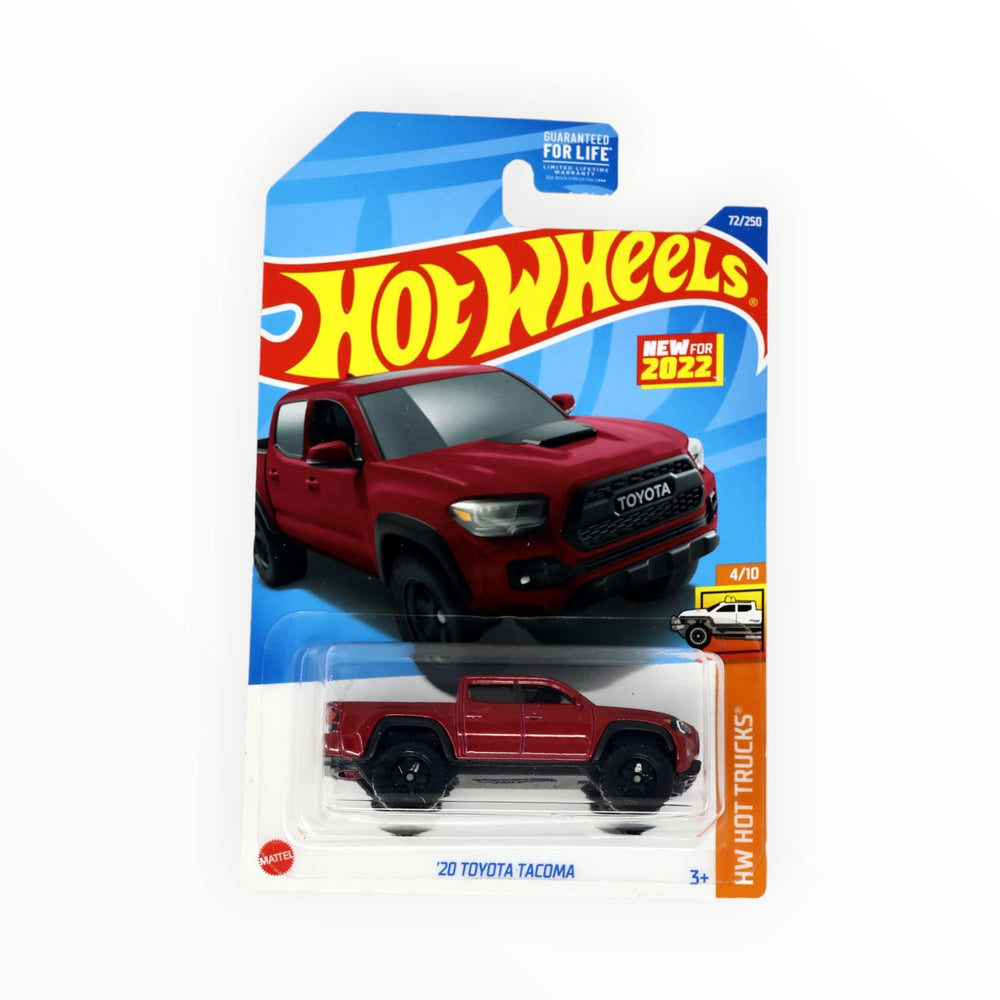 Hot Wheels red Toyota Tacoma 1:64 scale model ideal for gifting.