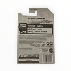 Hot Wheels Toyota Tacoma 2020 blue top-angle, great gift for car fans.