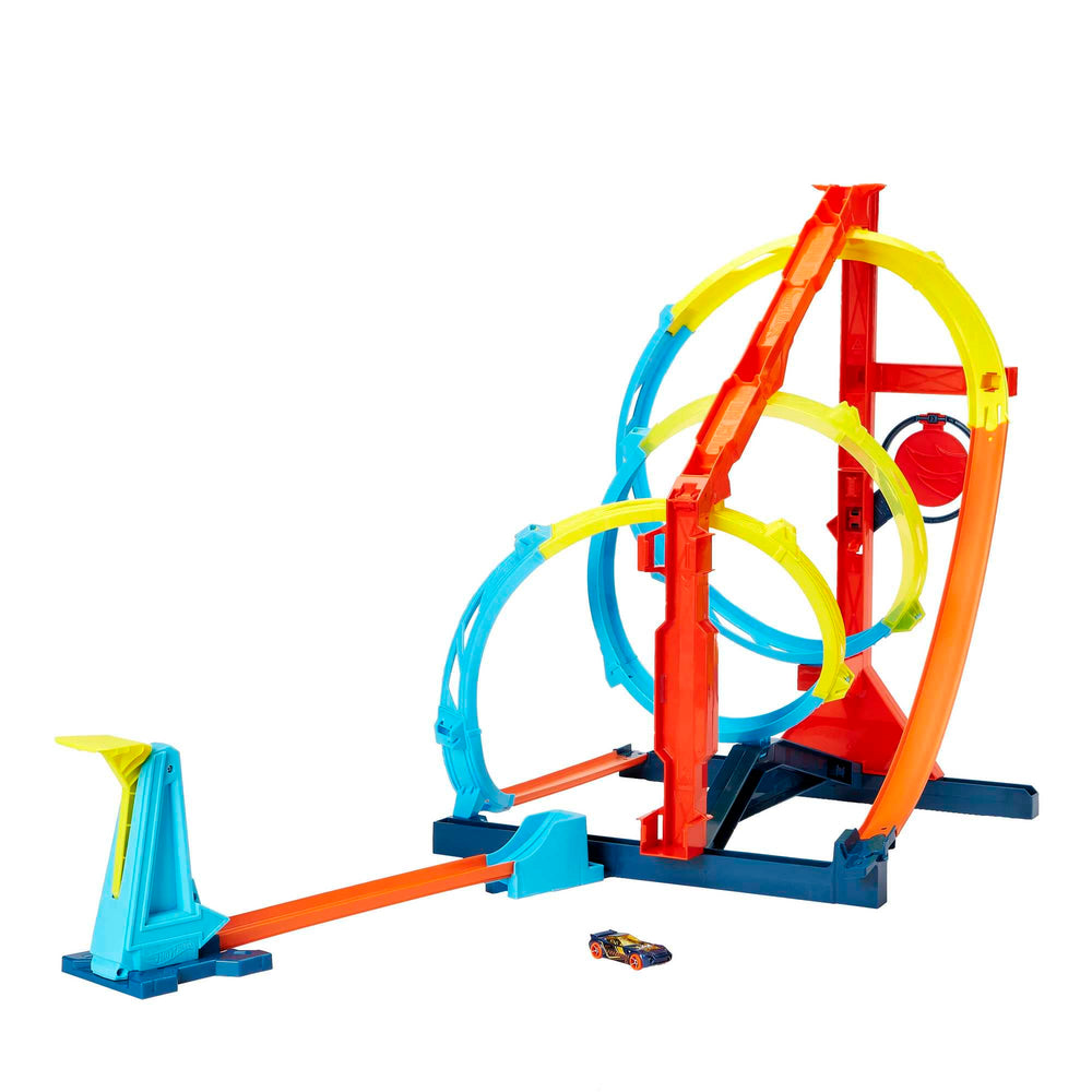 Hot Wheels corkscrew twist playset with looping tracks for dynamic racing action