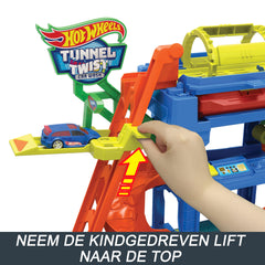 Hot Wheels Tunl Twist Car Wash vacuum area for realistic car care play.