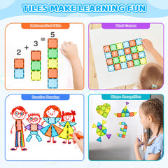 HOTERA magnetic tiles with smooth edges for safe preschool play