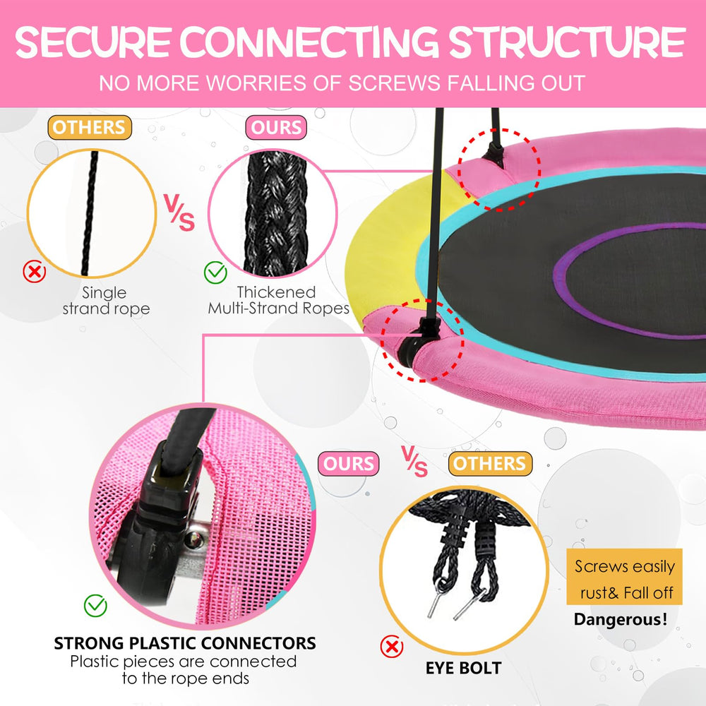 Hotjump safety features, protective pads reduce rope friction for safer play.