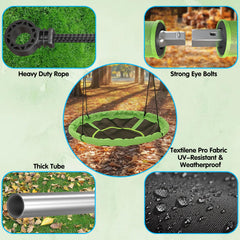 Hotjump durable fabric saucer swing ready for all-weather outdoor use