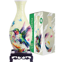 HOTPLACY 3D Puzzle Vase assembly shows 160 pieces forming a sculptural vase