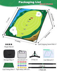 HOTWIND putting mat demonstrates precise setup for short-game drills at home.