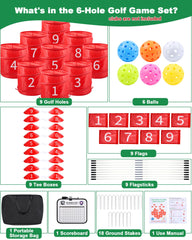 HOTWIND nine-hole golf set with holes and flags for family fun.