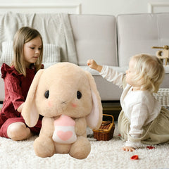 HOUPU brown milk bottle bunny stuffed toy, charming Easter gift idea.