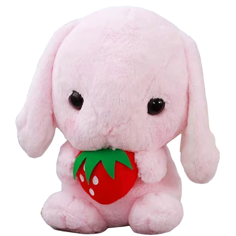 HOUPU soft bunny pink strawberry 22cm, cuddly playmate for kids.
