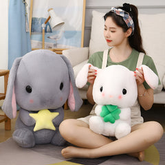 HOUPU bunny white-carrot 75cm, impressive size for gifting and display.