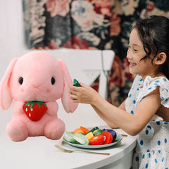 HOUPU bunny white four-leaf-clover 43cm, charming display piece and hug-friendly companion.
