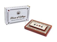 House of Cribbage brass pegs add gold and silver tones for scoring.