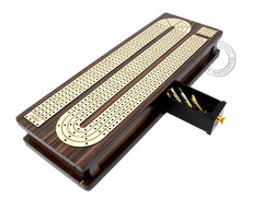 Maple inlay tracks carved for smooth, authentic cribbage play
