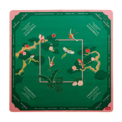 House of Nevrie Mahjong mat unrolled on table for smooth play.