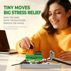 HouseBegan sand rake kit for tactile desk interaction and quick resets.