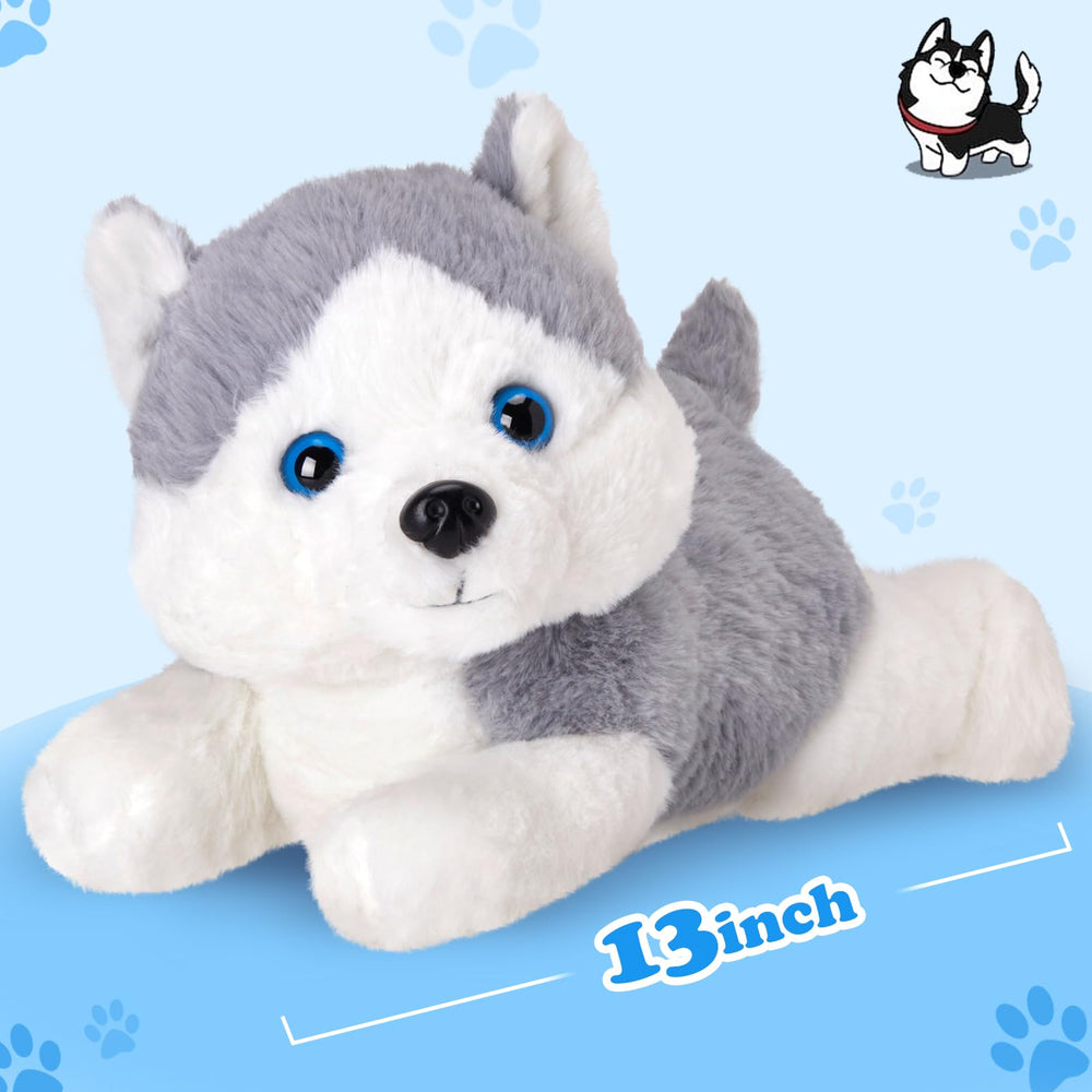 Close-up of Houwsbaby husky plush showing ultra-soft fabric